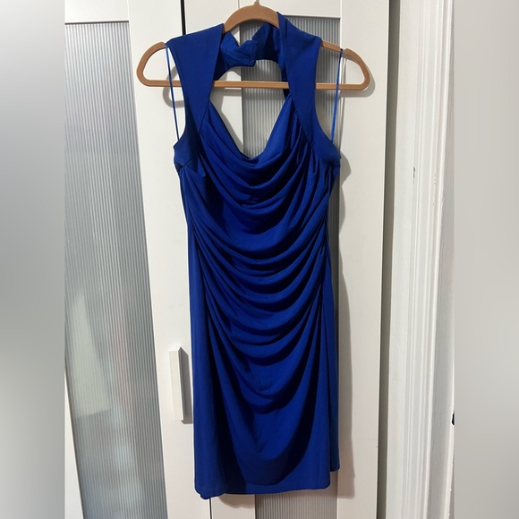 Spense Dresses & Skirts - Spense Royal Blue Backless Draped Dress